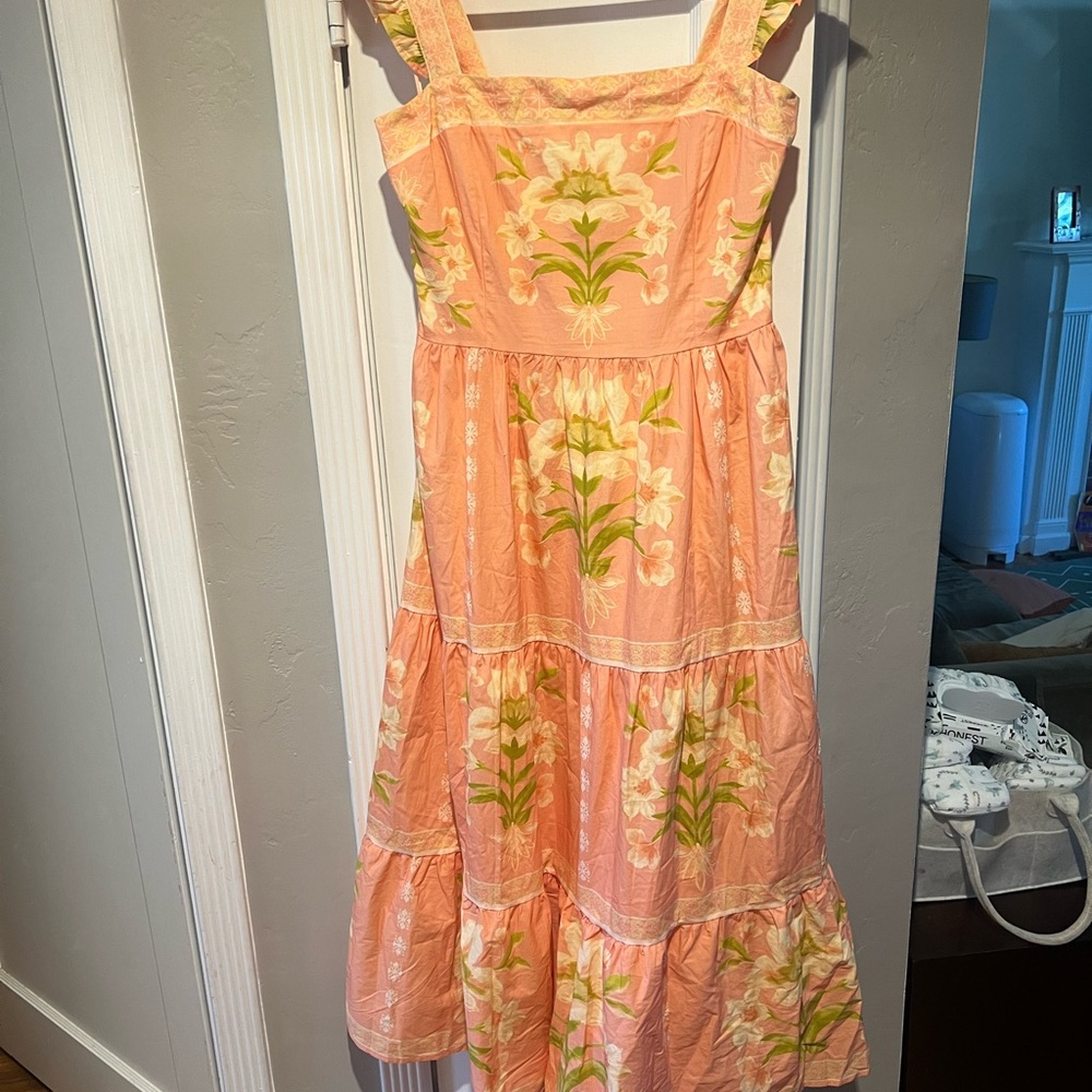 Vici Peach Floral Tiered Maxi Dress - Picture 3 of 5